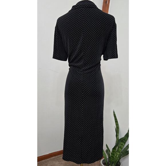 Ronni Nicole Vintage 90s Preppy Classic Polka Dot Button-Up Midi Shirt Dress 14 - Picture 3 of 12